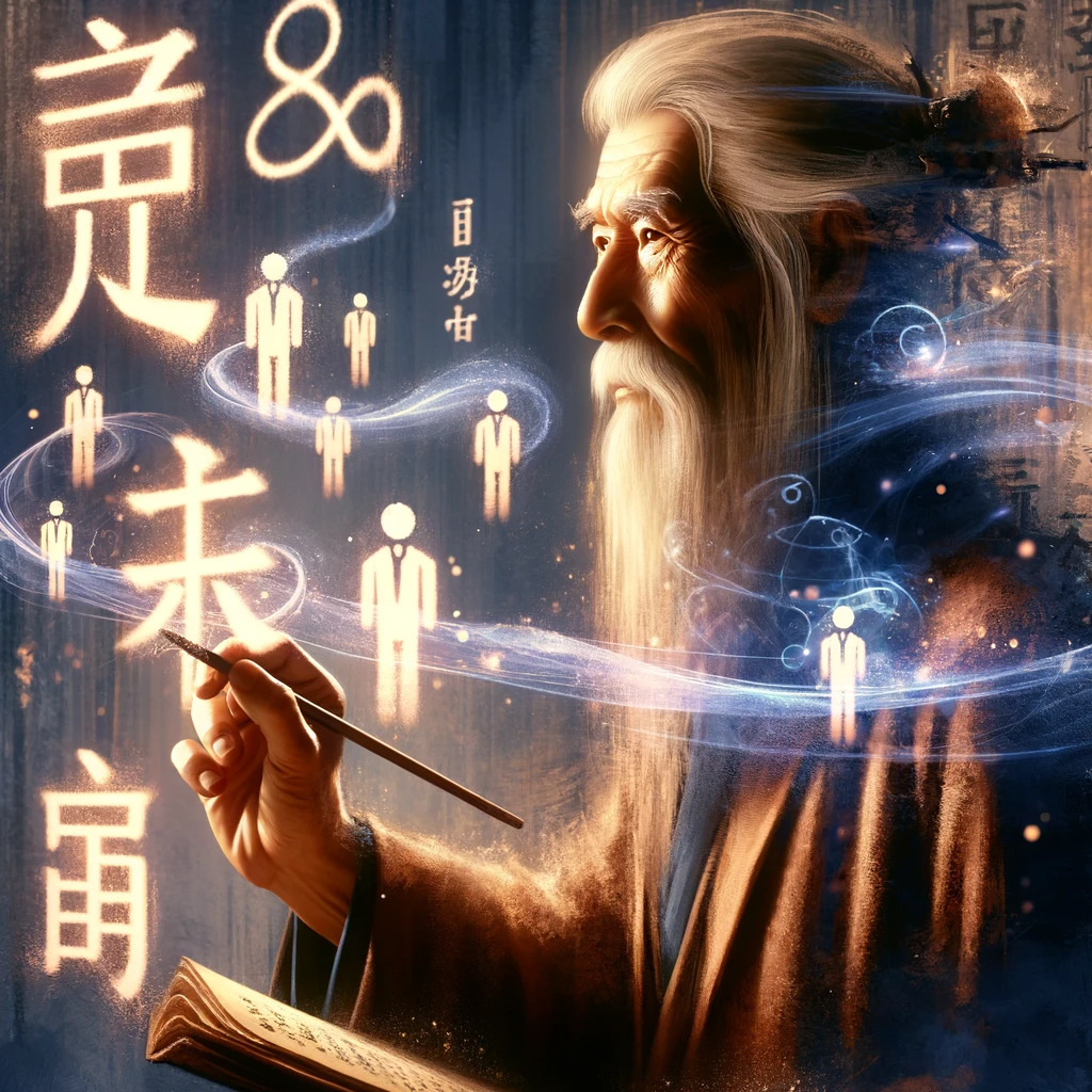 成功者の名前を書きだす老人