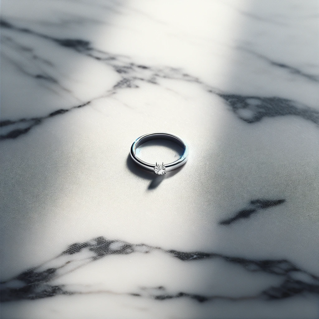 シンプルなダイヤ付きの指輪