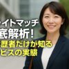 ブライトマッチの実態を解説するテキスト入りの横長バナー画像で、高学歴向け婚活サービスの印象を伝えるデザイン