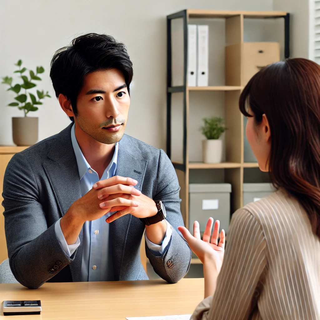 カウンセリングを受ける男性